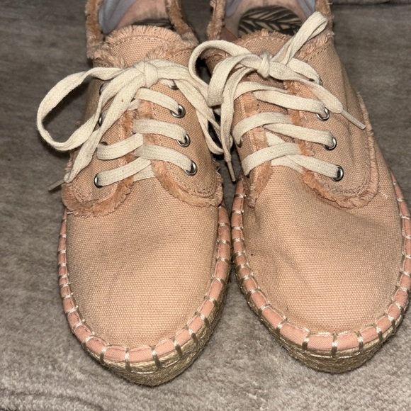 6 1/2 women Dolce Vita DV Peach Canvas platform casual lace up shoes espadrille - Picture 7 of 8